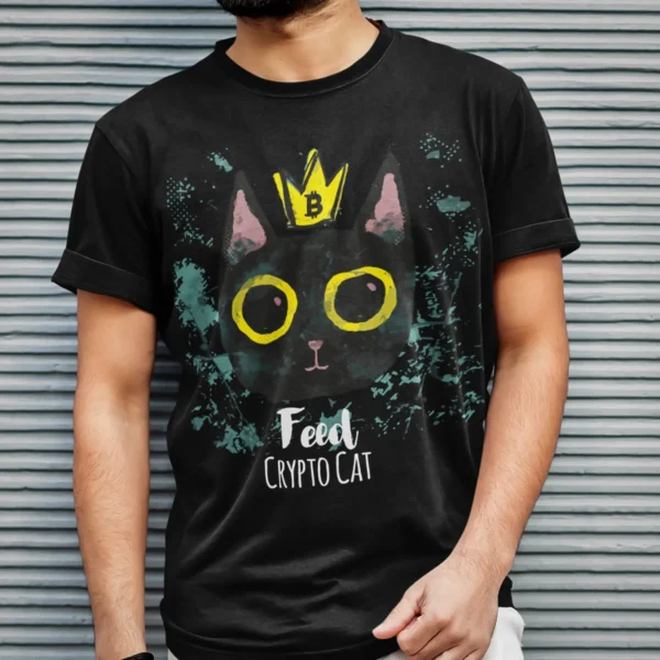 Crypto t-shirts for men and women - Feed Crypto Cat