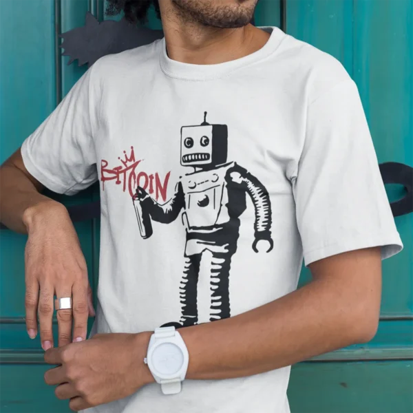 Crypto t-shirts for men and women - Banksy Bot