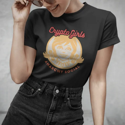 Crypto Girls Anarchy Social <br> Bella Canvas 6004 Favorite Tee