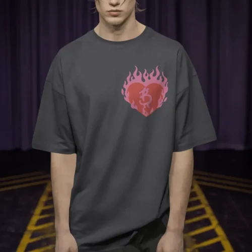 Flaming Heart <br> Bella Canvas 3010 Oversized Boxy Tee